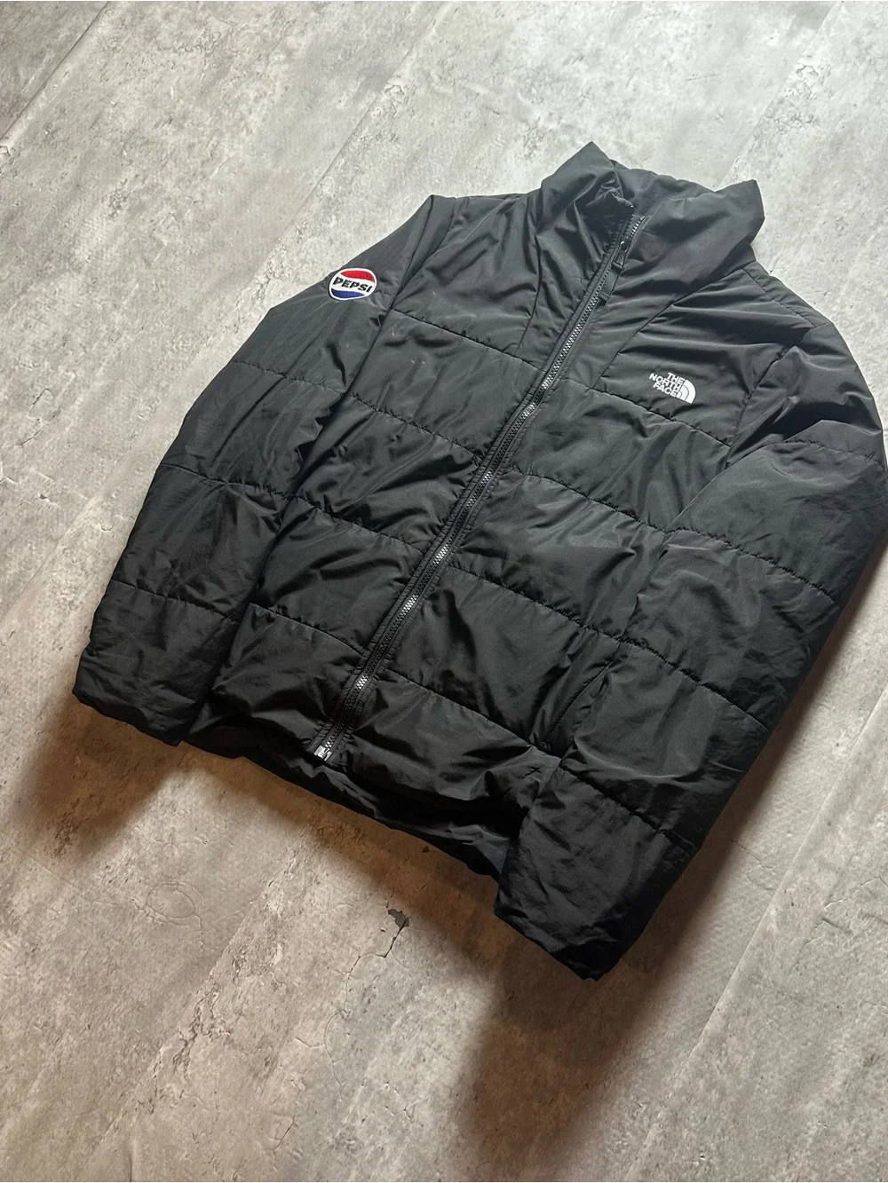 The North Face Black Quilted Puffer Jacket with Logo Patch